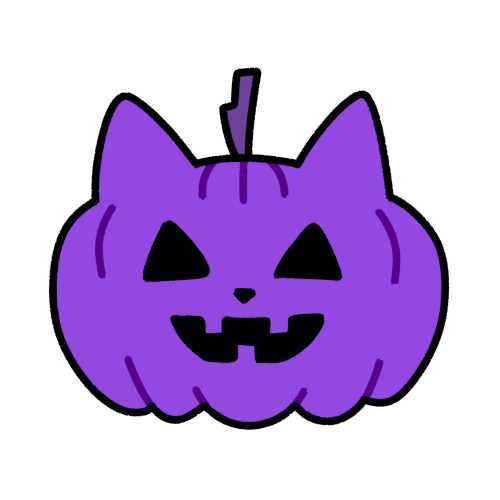 猫みたいなカボチャのイラスト 紫