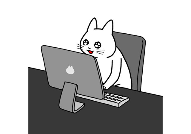 パソコンでネットを見て怒るイラスト 真ん中 ブログ見出しサイズ 商用利用できる無料のフリーイラスト ふりねこ素材 商用利用できる無料のフリー イラスト ふりねこ素材