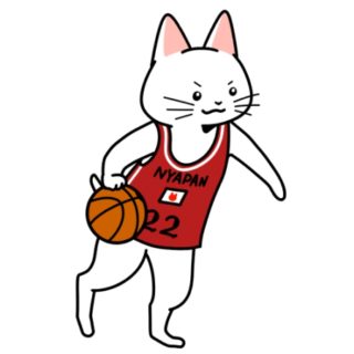 バスケットボールでドリブルする猫のイラスト 商用利用できる無料のフリーイラスト ふりねこ素材 商用利用できる無料のフリーイラスト ふりねこ素材