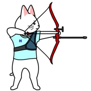 アーチェリーの弓を引く猫のイラスト 商用利用できる無料のフリーイラスト ふりねこ素材 商用利用できる無料のフリーイラスト ふりねこ素材