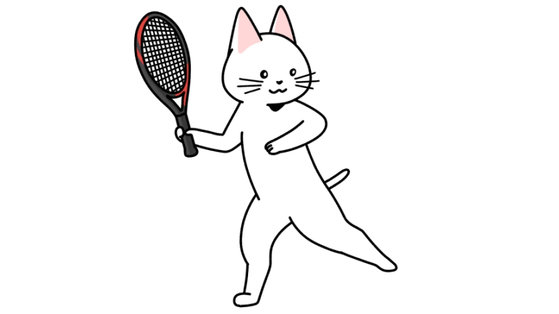 テニスをする猫のイラスト