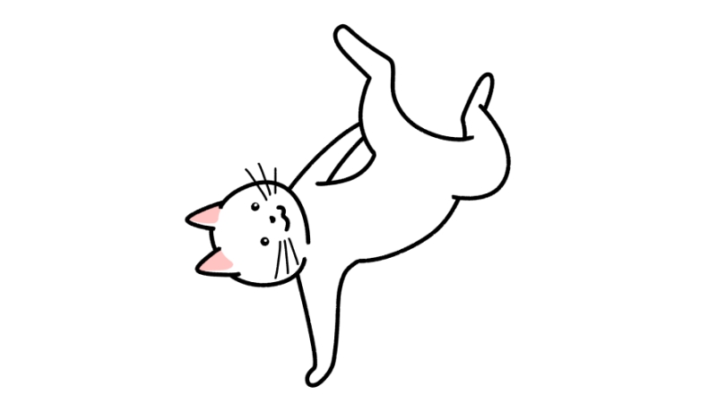ブレイクダンスをする猫のイラスト