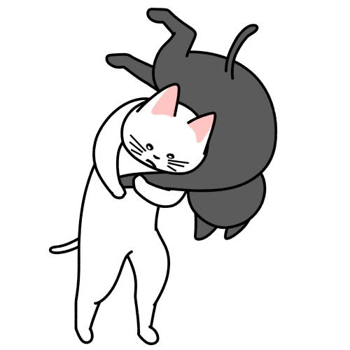 柔道で背負い投げする猫のイラスト