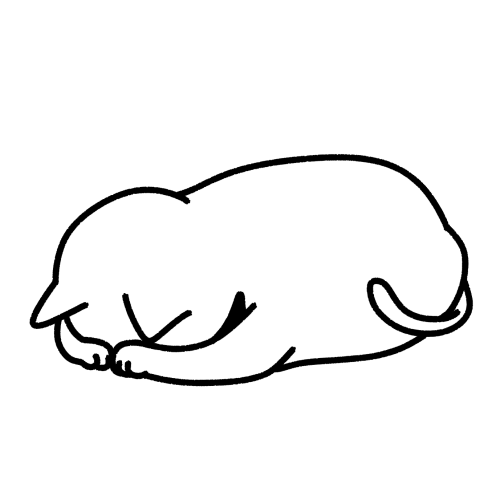 ごめん寝する猫のイラスト
